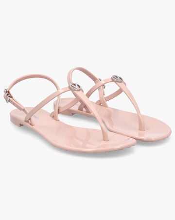 Valentino Bags Jally Pink Toe Post Logo Sandals