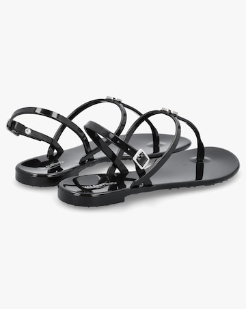Valentino Bags Jally Black Toe Post Logo Sandals