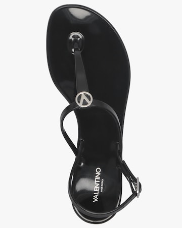 Valentino Bags Jally Black Toe Post Logo Sandals