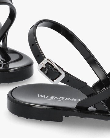 Valentino Bags Jally Black Toe Post Logo Sandals