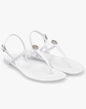 Valentino Bags Jally White Toe Post Logo Sandals
