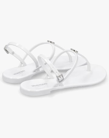 Valentino Bags Jally White Toe Post Logo Sandals