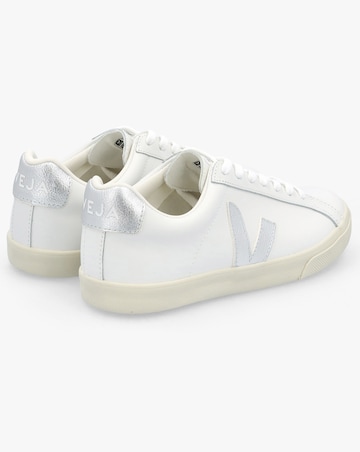 Veja Esplar Logo Extra White Silver Leather Trainers