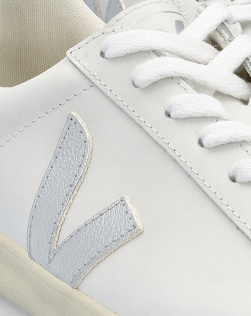 Veja Esplar Logo Extra White Silver Leather Trainers