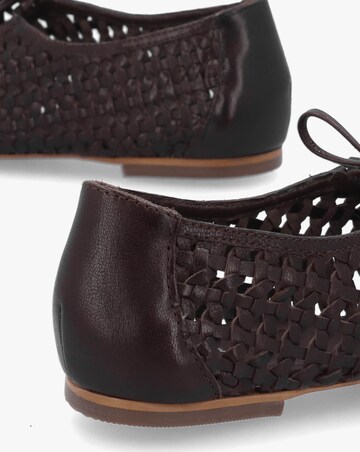 Radley The Camden Chocolate Leather Ballet Pumps Standard Fit