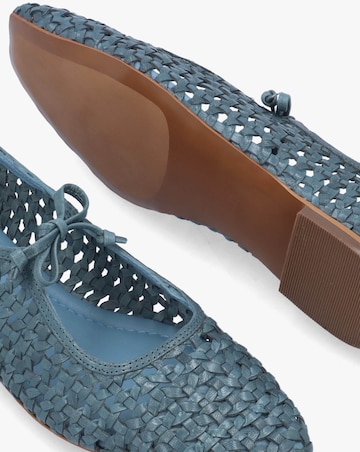 Radley The Camden Steel Blue Leather Ballet Pumps Standard Fit