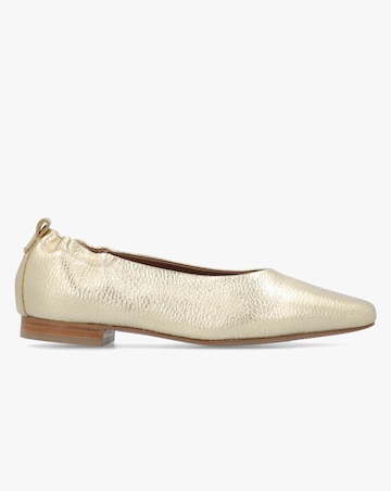 Radley Elm Grove Gold Leather Ballet Pumps Standard Fit
