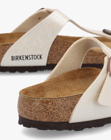Birkenstock Gizeh Birko Flor Graceful Pearl White Toe Post Sandals Standard Fit