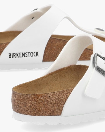 Birkenstock Gizeh Birko Flor White Toe Post Sandals Standard Fit