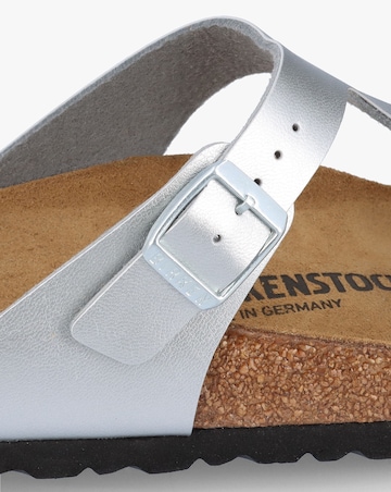 Birkenstock Gizeh Birko Flor Silver Toe Post Sandals Standard Fit