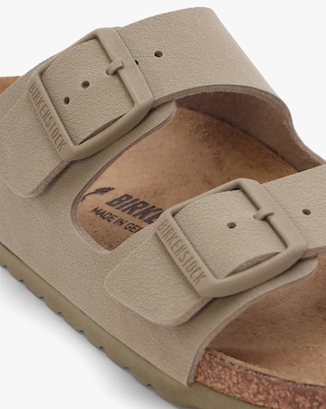 Birkenstock Arizona Birko-Flor Faded Khaki Two Bar Mules Narrow Width