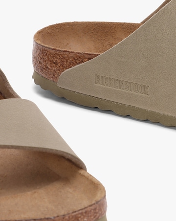 Birkenstock Arizona Birko-Flor Faded Khaki Two Bar Mules Narrow Width