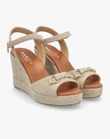 Daniel Jaffle Beige Suede Snaffle Wedge Espadrilles Standard Fit