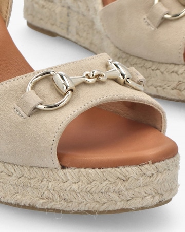 Daniel Jaffle Beige Suede Snaffle Wedge Espadrilles Standard Fit