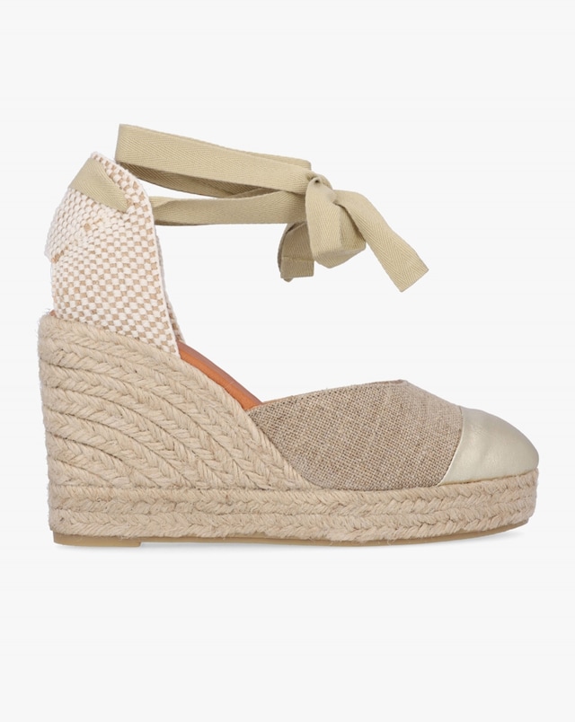 Daniel Kendall Beige Gold Wedge Espadrilles Standard Fit