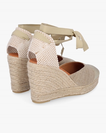 Daniel Kendall Beige Gold Wedge Espadrilles Standard Fit