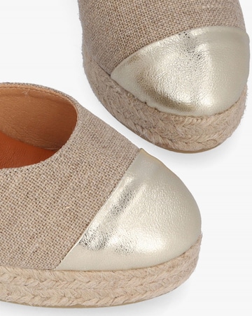 Daniel Kendall Beige Gold Wedge Espadrilles Standard Fit