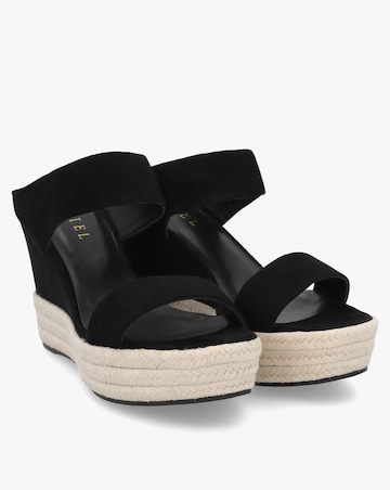 Daniel Regina Black Suede Wedge Mules Standard Fit
