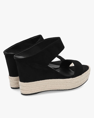 Daniel Regina Black Suede Wedge Mules Standard Fit
