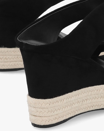 Daniel Regina Black Suede Wedge Mules Standard Fit