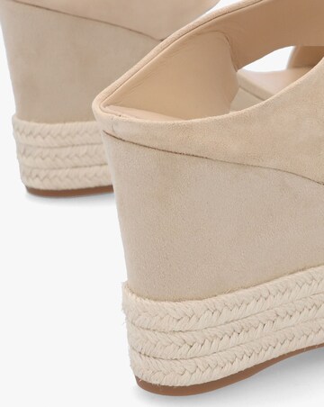 Daniel Regina Beige Suede Wedge Mules Standard Fit
