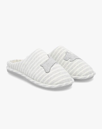 Radley Hadley Jersey Stripe Grey Mule Slippers Standard Fit