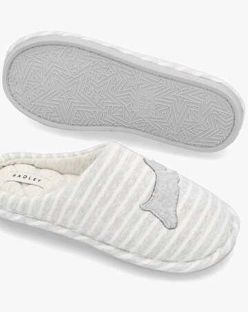 Radley Hadley Jersey Stripe Grey Mule Slippers Standard Fit