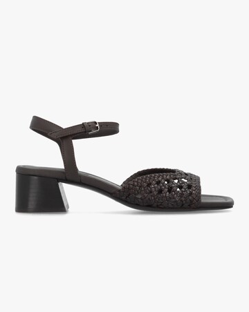Radley The Camden Chocolate Leather Woven Low Heel Sandals Standard Fit