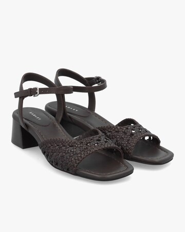 Radley The Camden Chocolate Leather Woven Low Heel Sandals Standard Fit