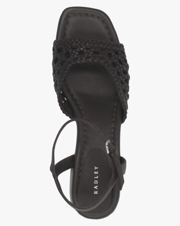 Radley The Camden Chocolate Leather Woven Low Heel Sandals Standard Fit