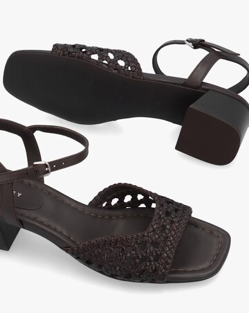 Radley The Camden Chocolate Leather Woven Low Heel Sandals Standard Fit
