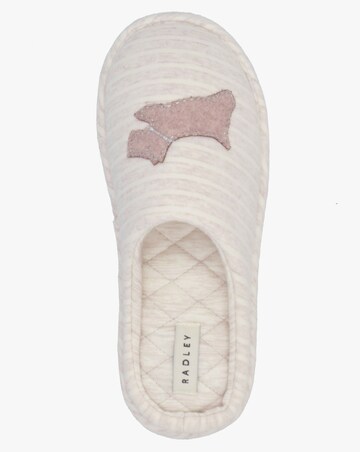 Radley Hadley Jersey Stripe Pale Pink Mule Slippers Standard Fit
