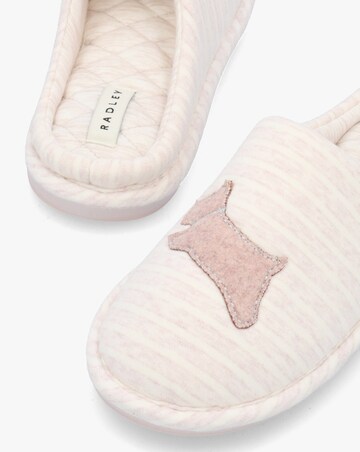 Radley Hadley Jersey Stripe Pale Pink Mule Slippers Standard Fit