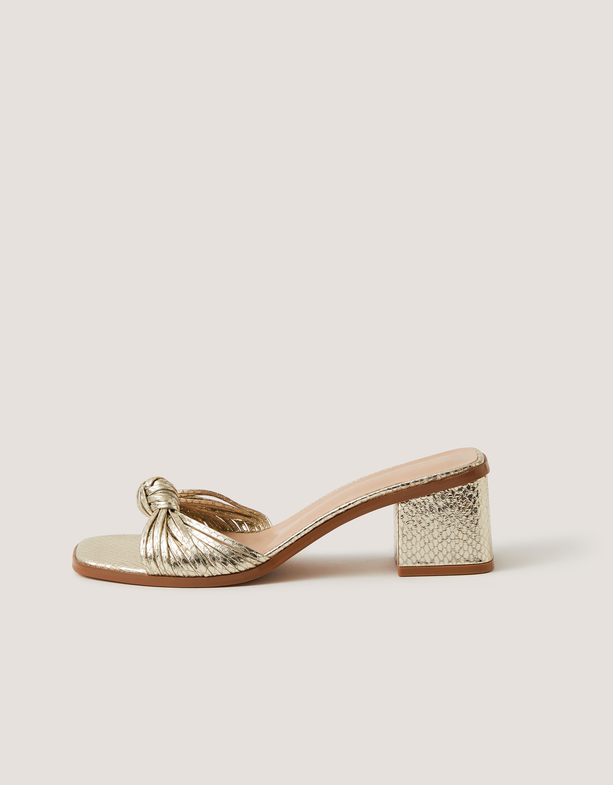 Monsoon Gwen Knot Metallic Mules