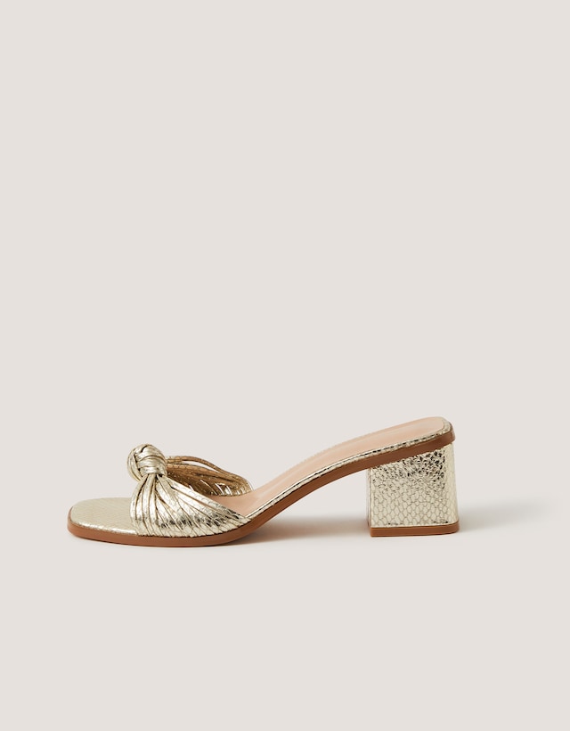 Monsoon Gwen Knot Metallic Mules