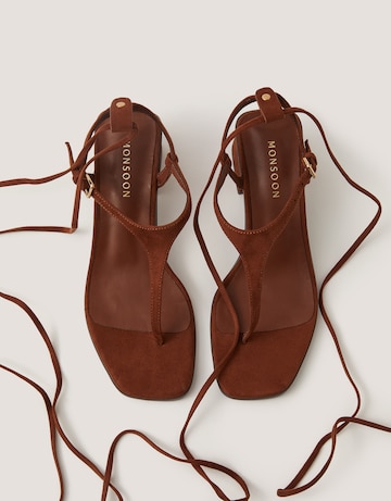 Monsoon Hatty Toe Post Tie Strap Heels