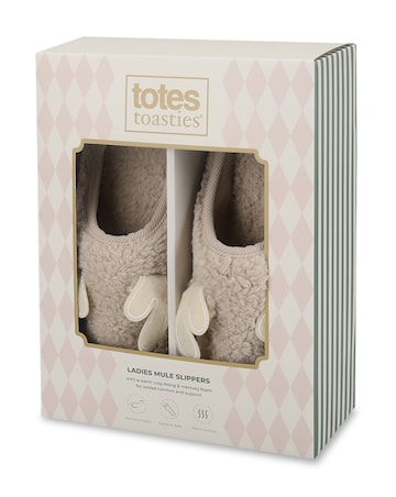 totes Womens Novelty Reindeer Mule Slippers