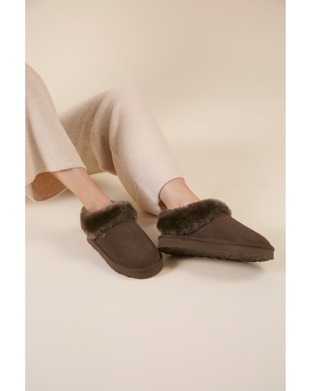Just Sheepskin Womens Holly Full Back Slippers with EVA Sole
