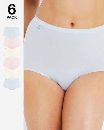 Sloggi (6 Pack) Cotton Basic Maxi Knickers Brights or Pastels