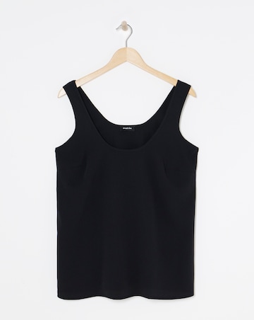Black Lightweight Scoop Neck Vest