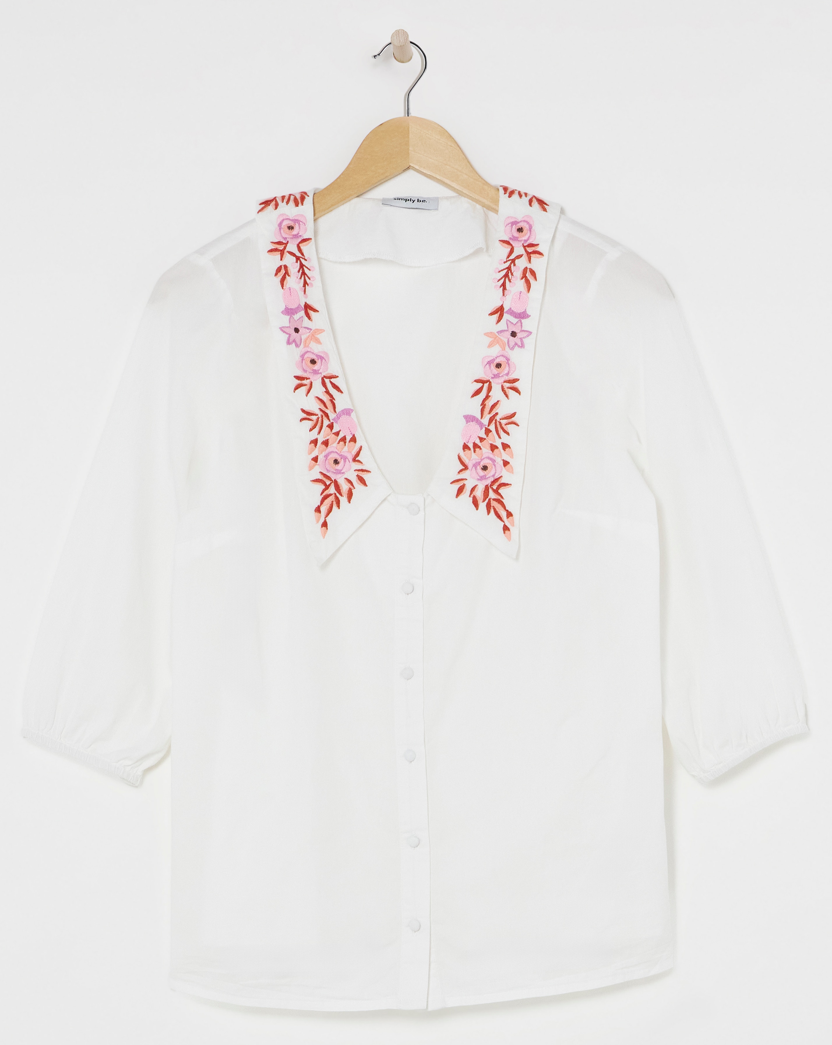 SBE Ivory Blouse with Embroidered Collar