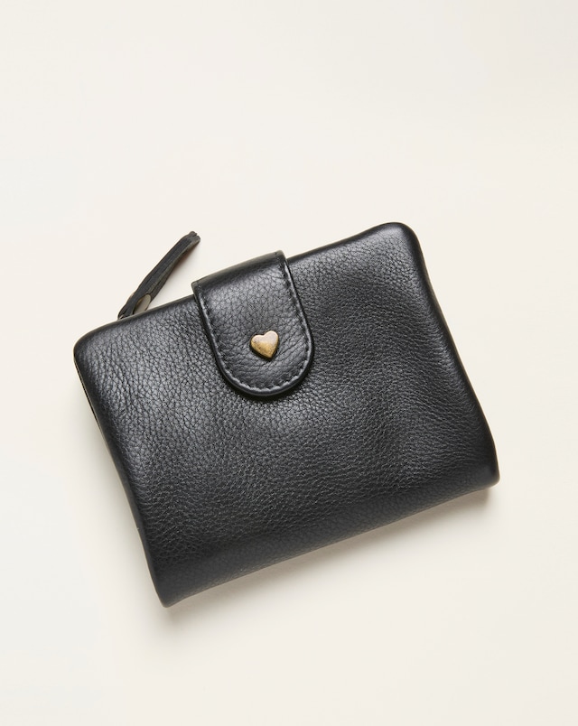 Fatface Leather Heart Purse