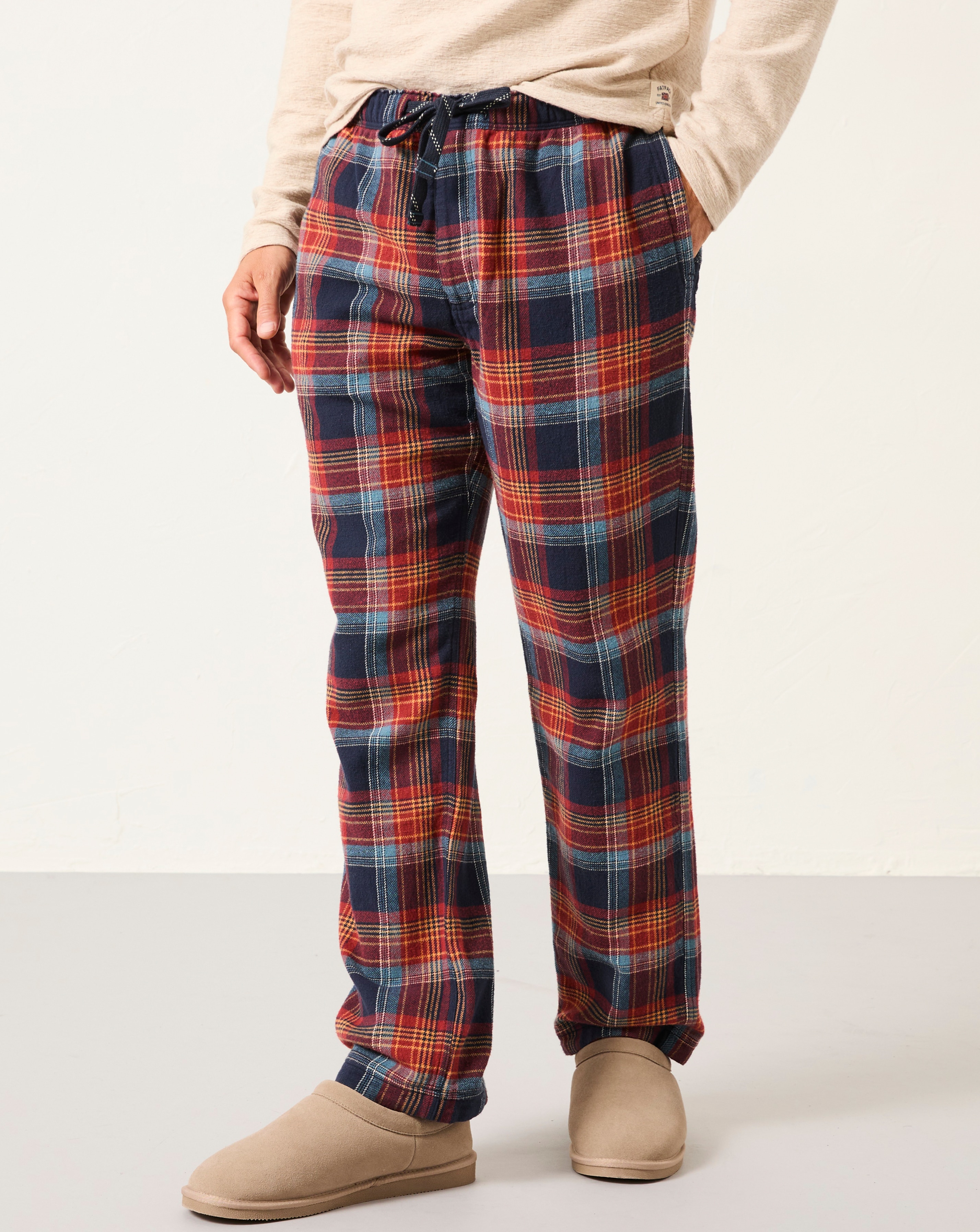 FatFace Lomond Check PJ Trouser - Blue