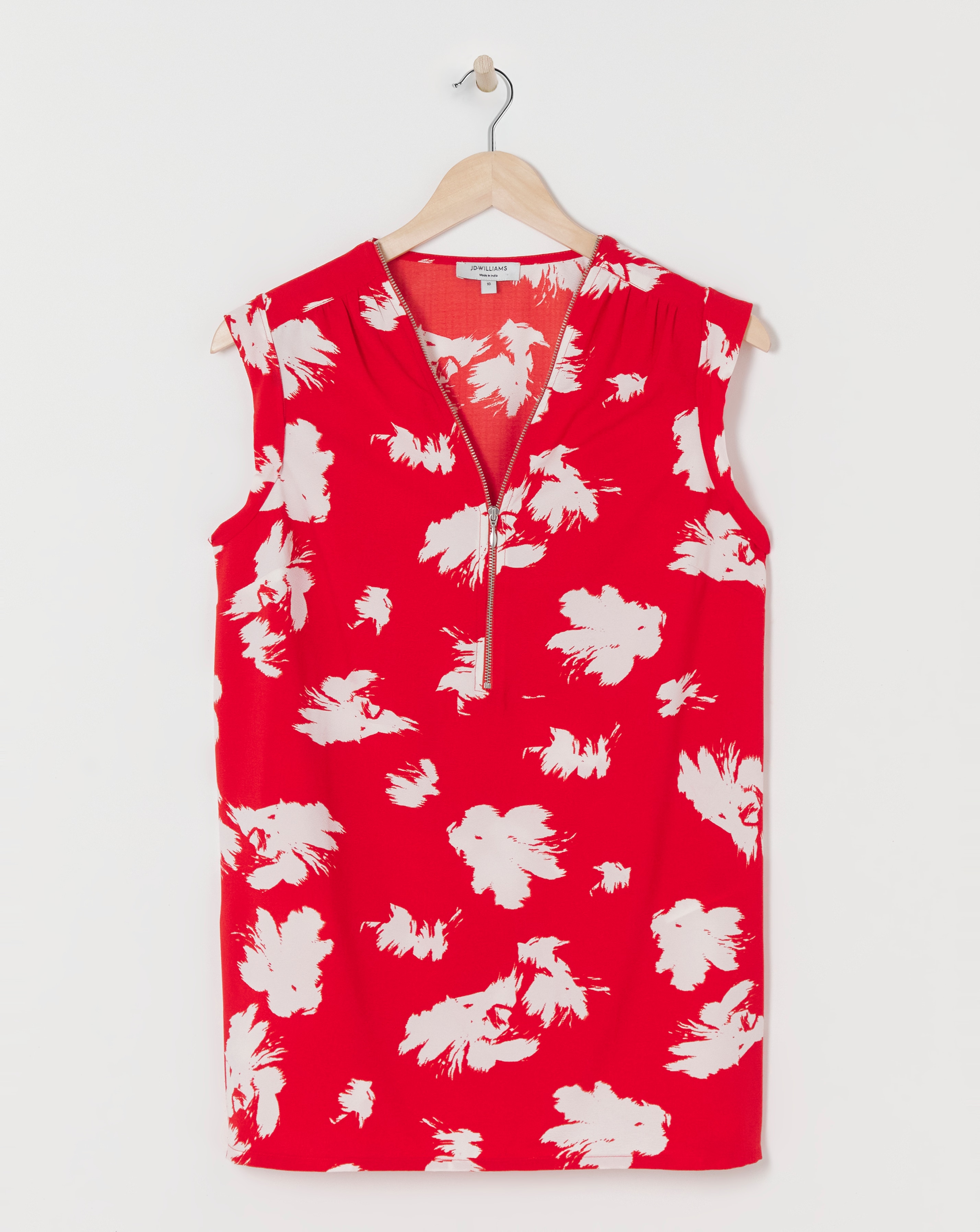 Printed Zip Front Top