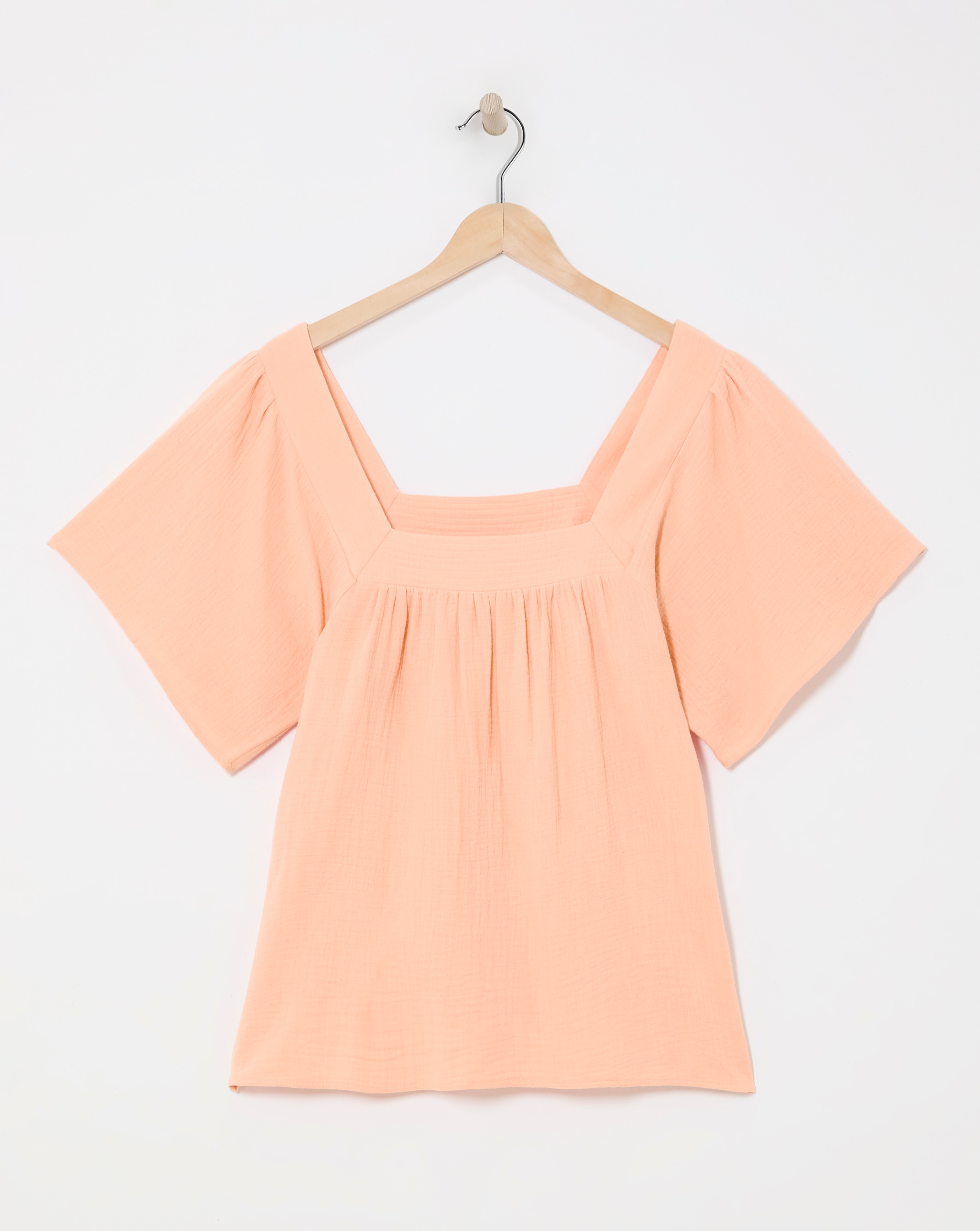 Cheesecloth Square Neck Top