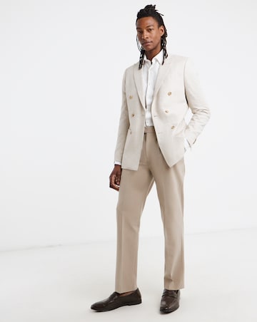 Double Breasted Linen Blend Blazer