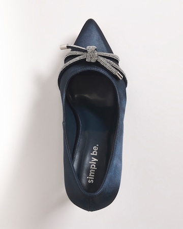 Kara Diamante Knot Heeled Shoes - Wide Fit (E)