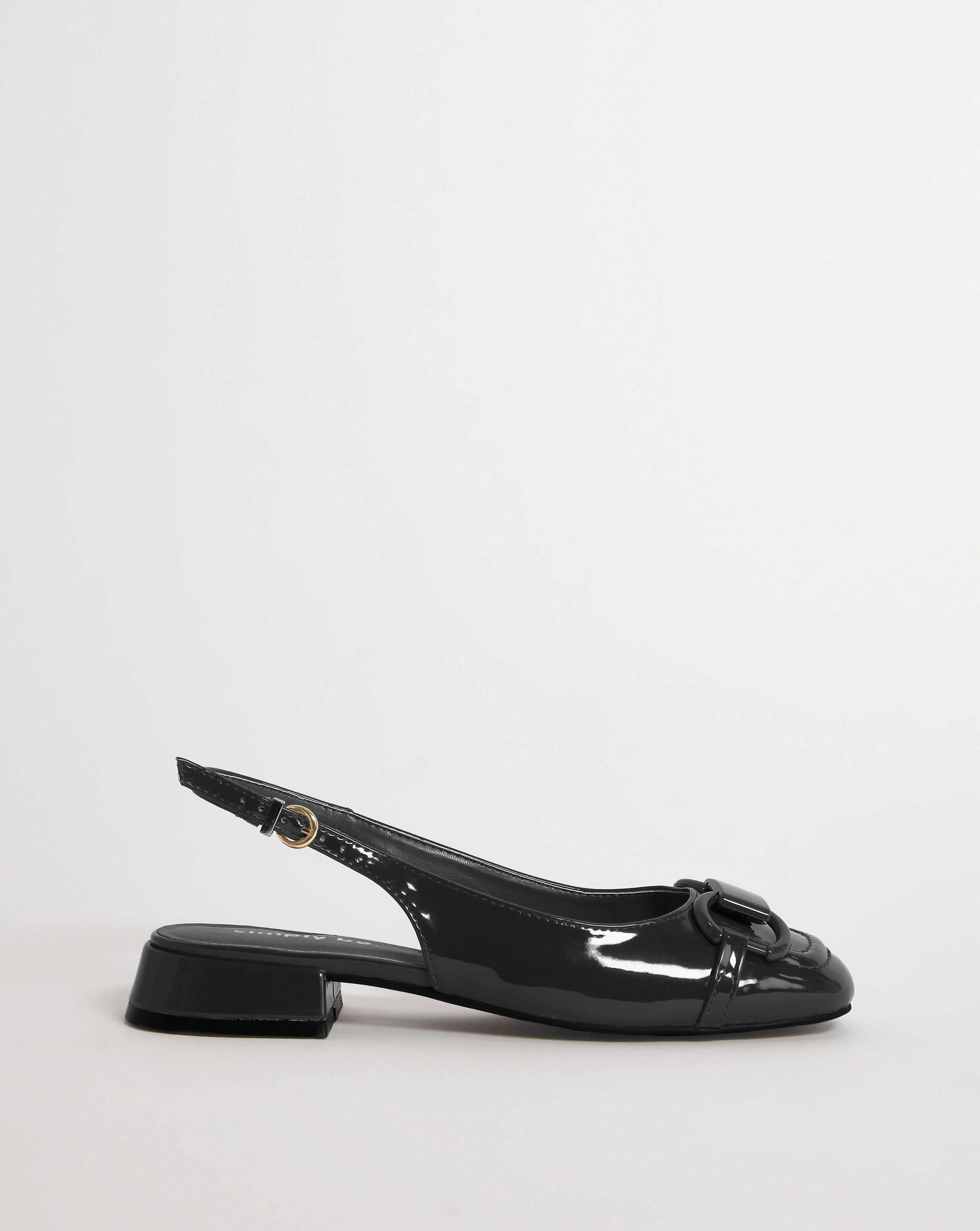 Snaffle Trim Slingback Shoes Wide Fit