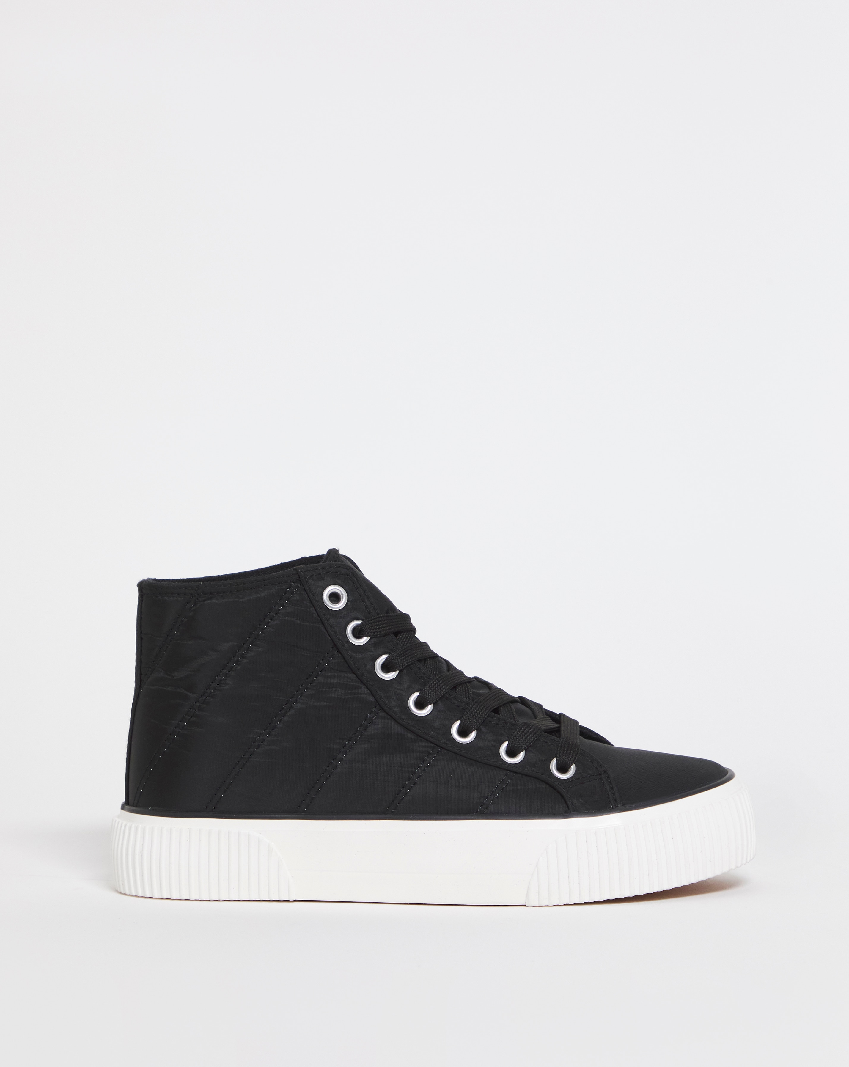 Quilted Hi Top Trainers Wide Fit