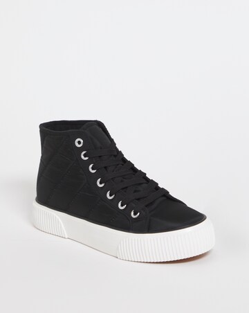 Ayla Quilted Hi Top Trainers - Wide Fit (E)